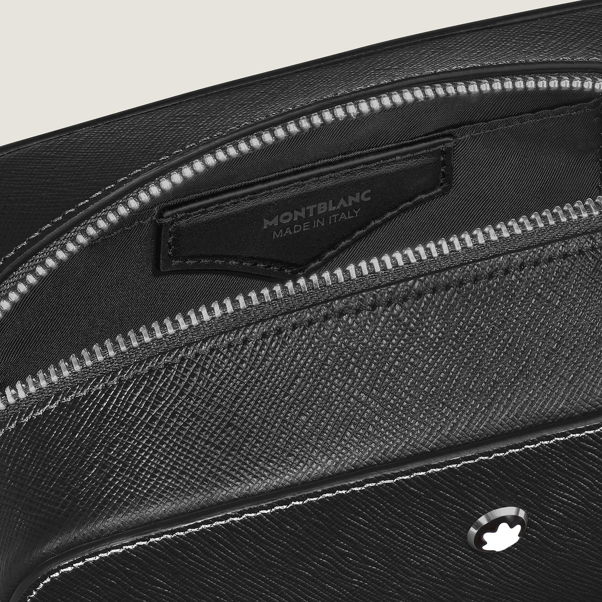 Montblanc Kleine Kosmetik Clutch aus Sartorial Leder – Schwarz – Ansicht 4