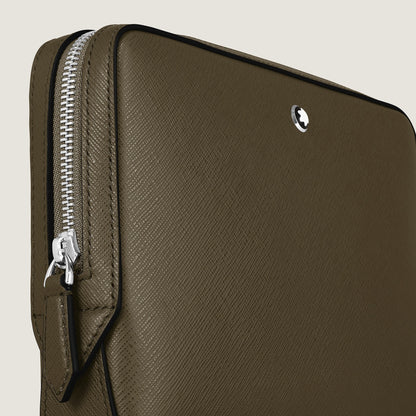Montblanc Kleine Umhängetasche aus Sartorial Leder – Khaki – Ansicht 3
