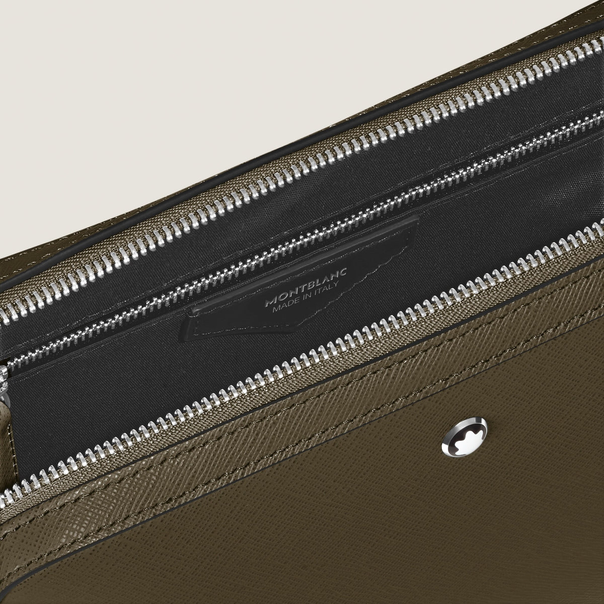 Montblanc Kleine Umhängetasche aus Sartorial Leder – Khaki – Ansicht 4
