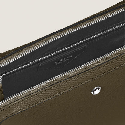 Montblanc Kleine Umhängetasche aus Sartorial Leder – Khaki – Ansicht 4