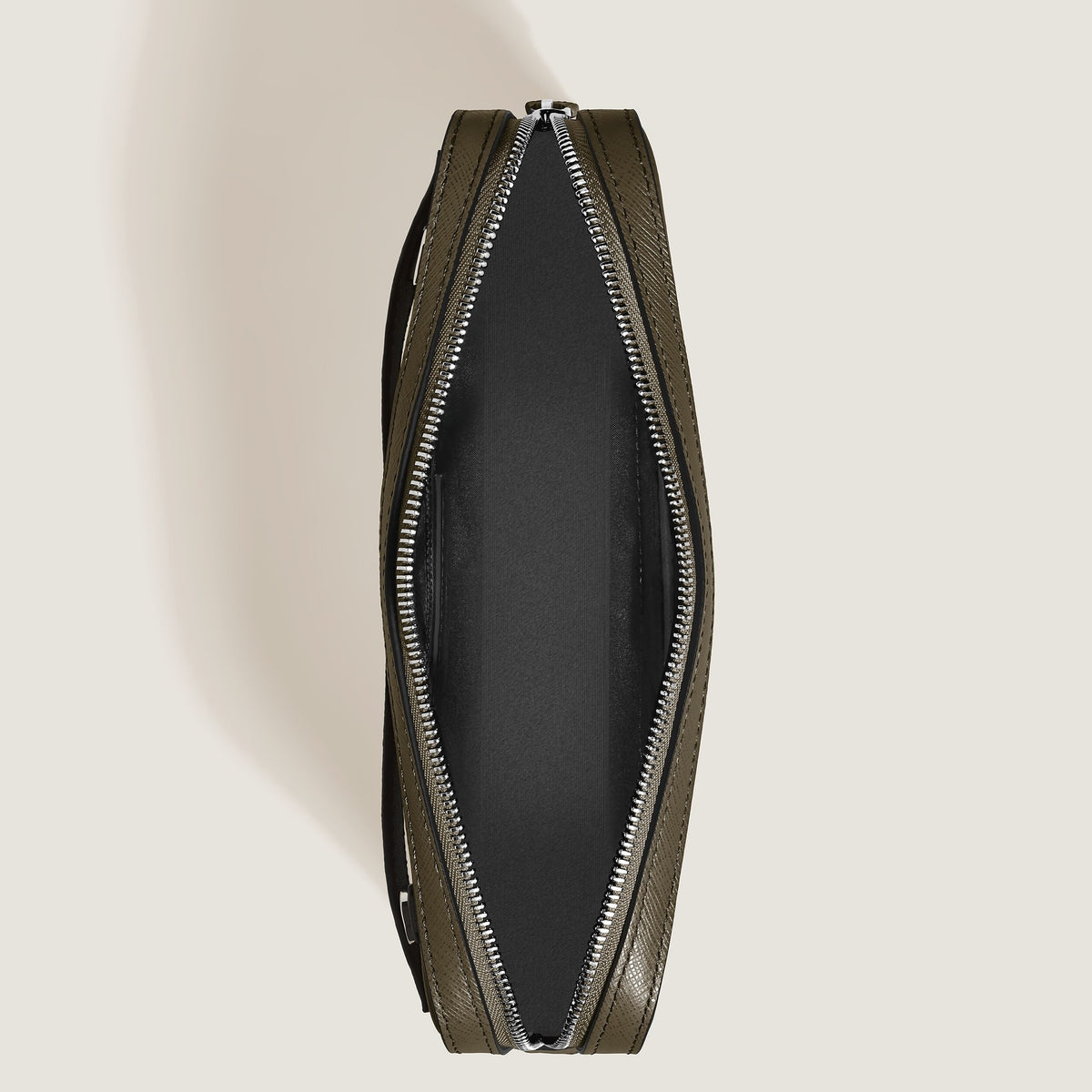 Montblanc Kleine Umhängetasche aus Sartorial Leder – Khaki – Ansicht 7