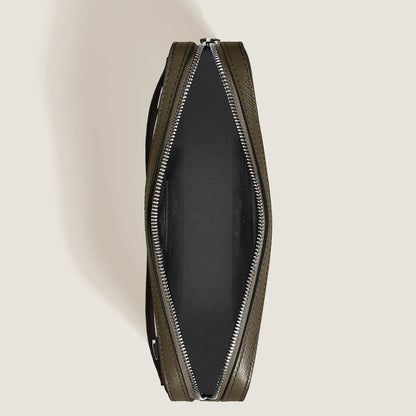 Montblanc Kleine Umhängetasche aus Sartorial Leder – Khaki – Ansicht 7