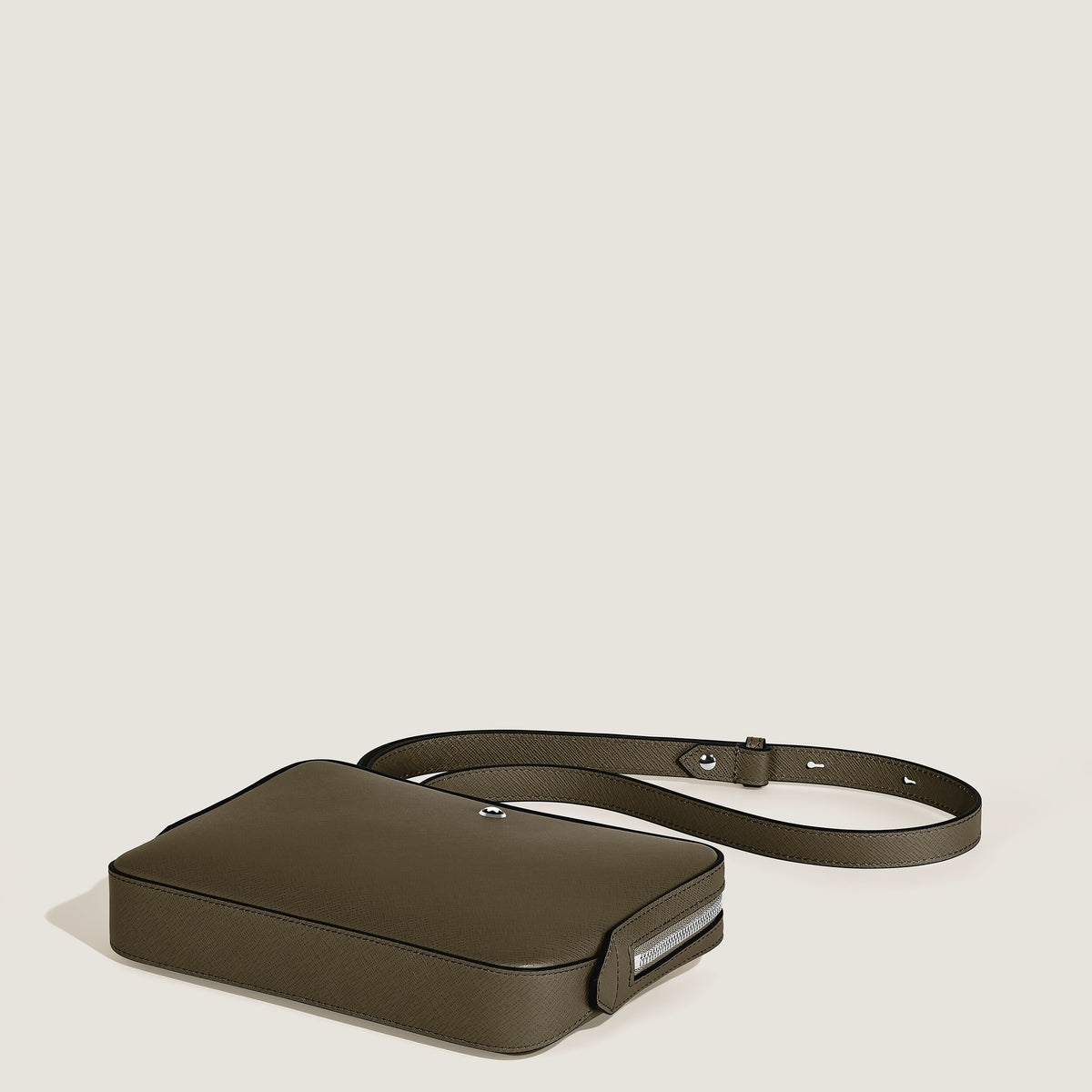 Montblanc Kleine Umhängetasche aus Sartorial Leder – Khaki – Ansicht 8
