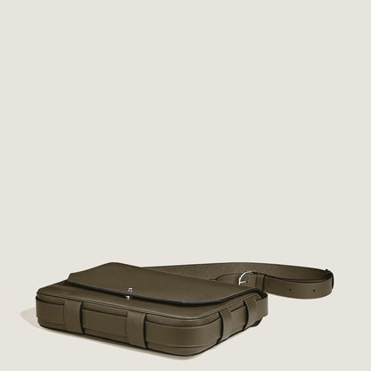Montblanc Messenger Bag aus Sartorial Leder – Khaki – Ansicht 7