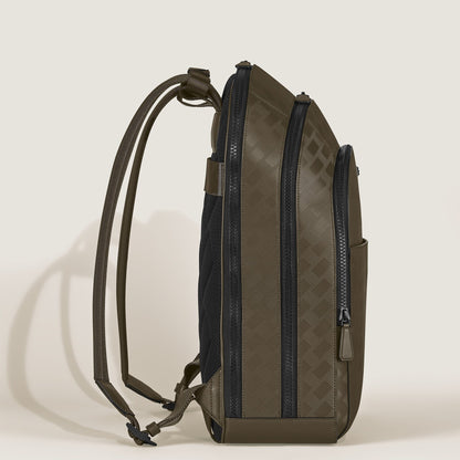 Montblanc Rucksack Groß mit 3 Fächern aus Extreme Leder – Khaki – Ansicht 5