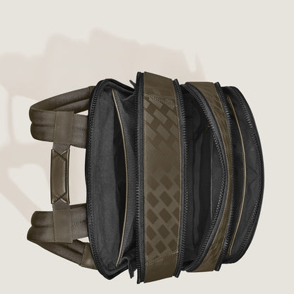 Montblanc Rucksack Groß mit 3 Fächern aus Extreme Leder – Khaki – Ansicht 7
