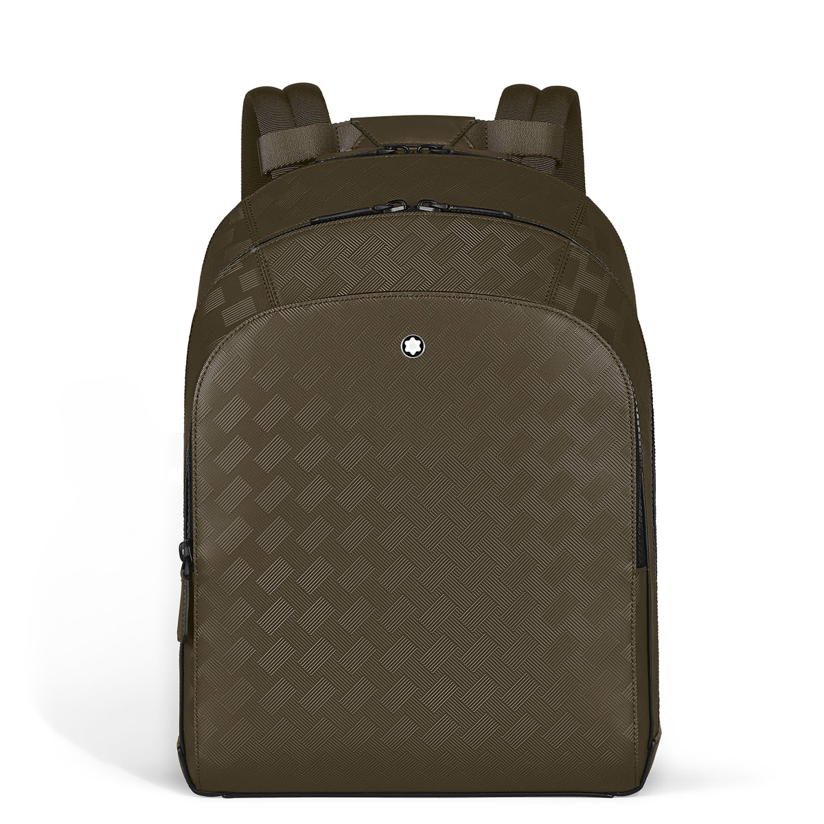 Montblanc Mittelgroßer Rucksack mit 3 Fächern aus Extreme Leder – Khaki – Ansicht 1