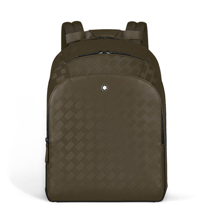 Montblanc Mittelgroßer Rucksack mit 3 Fächern aus Extreme Leder – Khaki – Ansicht 1