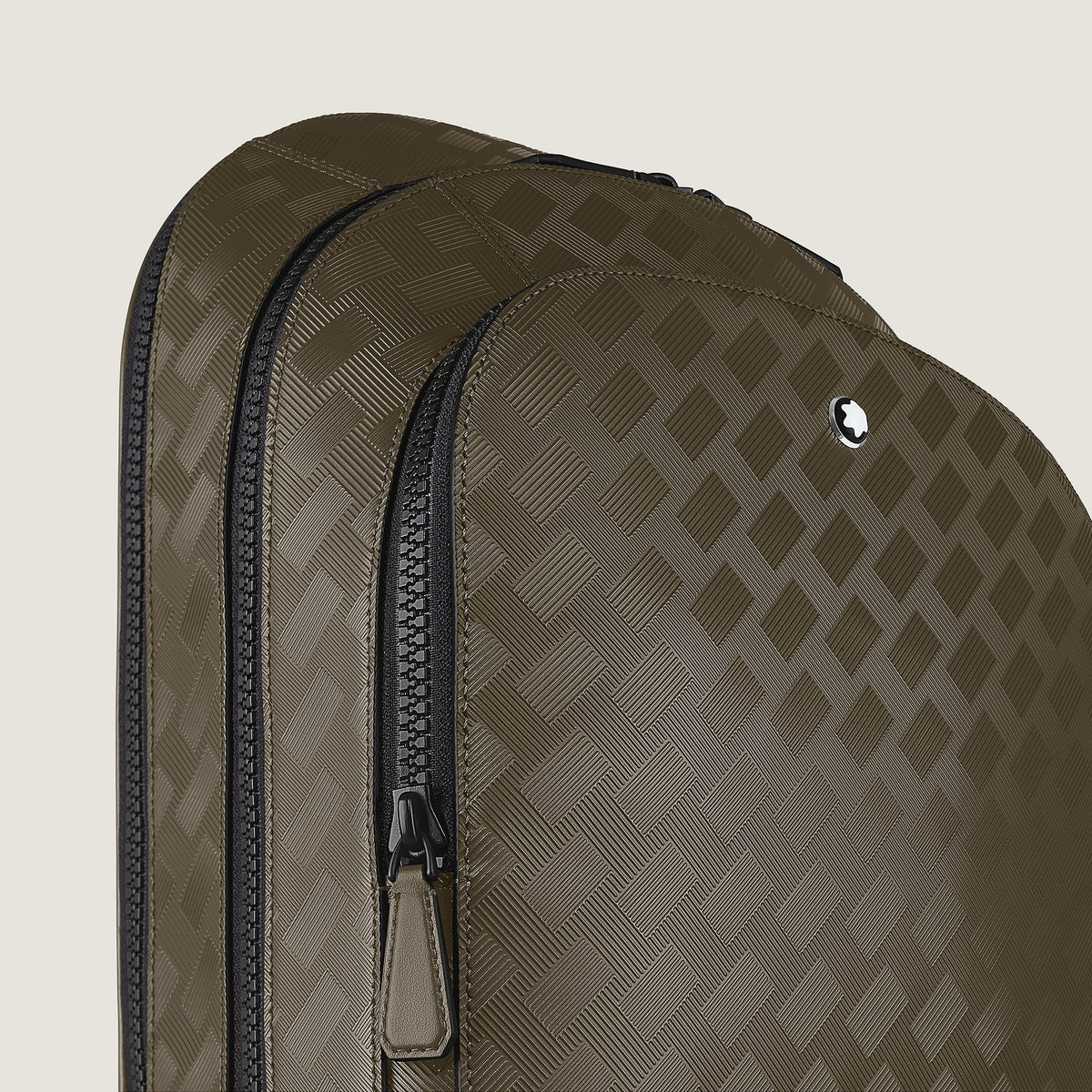 Montblanc Mittelgroßer Rucksack mit 3 Fächern aus Extreme Leder – Khaki – Ansicht 2