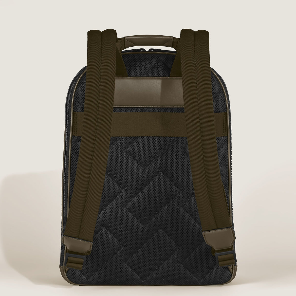 Montblanc Mittelgroßer Rucksack mit 3 Fächern aus Extreme Leder – Khaki – Ansicht 5
