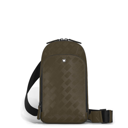 Montblanc Mittelgroße Umhängetasche aus Extreme Leder – Khaki – Ansicht 1