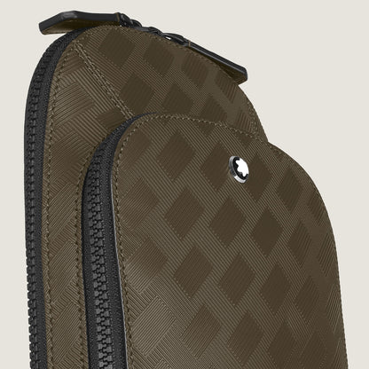 Montblanc Mittelgroße Umhängetasche aus Extreme Leder – Khaki – Ansicht 3