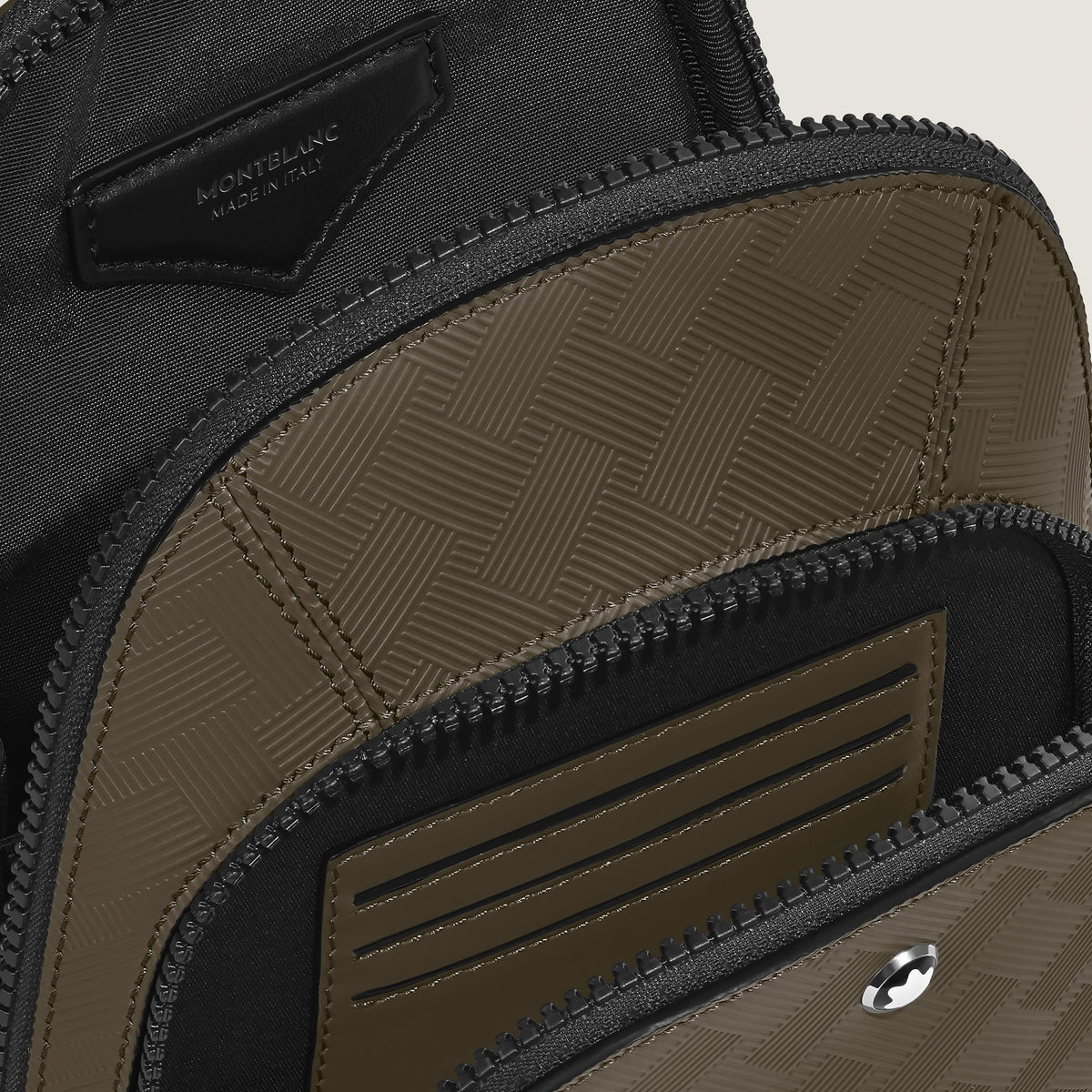 Montblanc Mittelgroße Umhängetasche aus Extreme Leder – Khaki – Ansicht 4