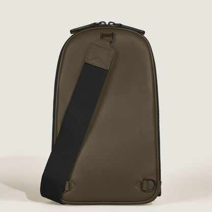 Montblanc Mittelgroße Umhängetasche aus Extreme Leder – Khaki – Ansicht 6