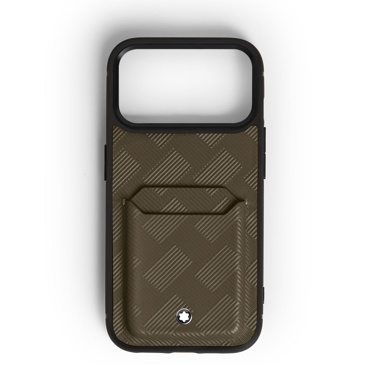 Montblanc Schutzhülle für iPhone 17 Pro mit 2 cc aus Extreme Leder – Khaki – Ansicht 1