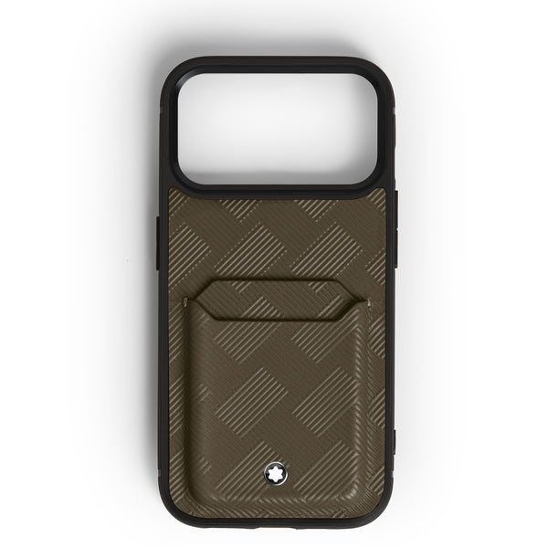 Montblanc Schutzhülle für iPhone 17 Pro mit 2 cc aus Extreme Leder – Khaki