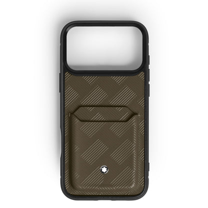 Montblanc Schutzhülle für iPhone 17 Pro Max mit 2 cc aus Extreme Leder – Khaki – Ansicht 1