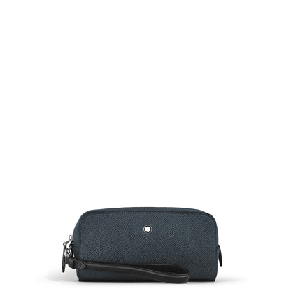 Montblanc Kleine Kosmetik Clutch aus Sartorial Leder – Twilight Blue – Ansicht 1
