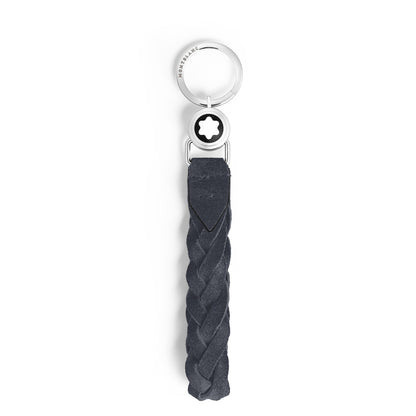 Montblanc Schlüsselanhänger mit Schlaufe aus Wildleder – Blau – Ansicht 1