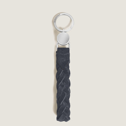 Montblanc Schlüsselanhänger mit Schlaufe aus Wildleder – Blau – Ansicht 2