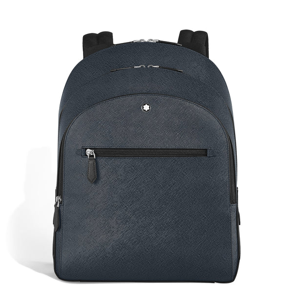 Montblanc Mittelgroßer Rucksack mit 3 Fächern aus Sartorial Leder – Twilight Blue