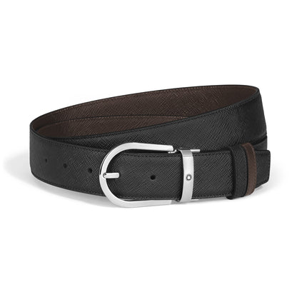 Montblanc Wendbarer Gürtel mit hufeisenförmiger Schließe 35 mm aus hochwertigem Leder (MB222145) – Ansicht 1