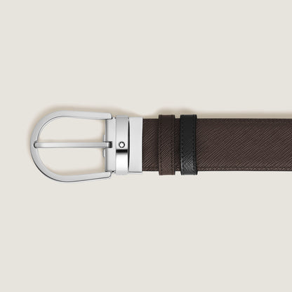 Montblanc Wendbarer Gürtel mit hufeisenförmiger Schließe 35 mm aus hochwertigem Leder (MB222145) – Ansicht 3
