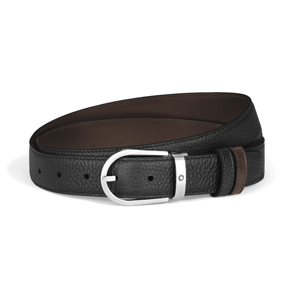 Montblanc Wendbarer Gürtel mit hufeisenförmiger Schließe 30 mm aus genarbtem Leder