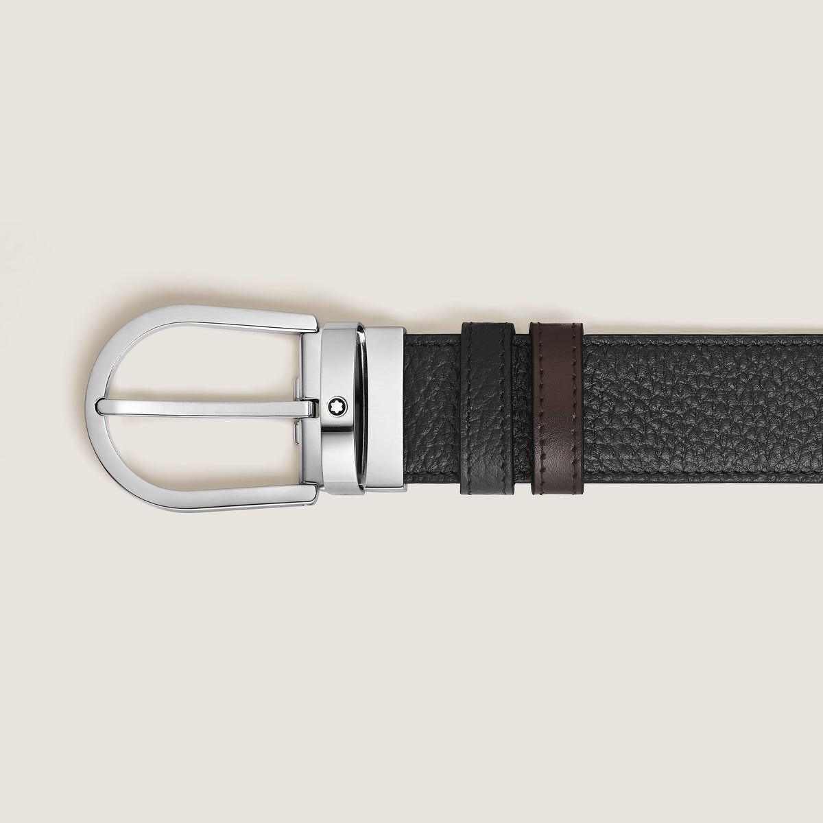 Montblanc Wendbarer Gürtel mit hufeisenförmiger Schließe 35 mm aus genarbtem Leder – Ansicht 2