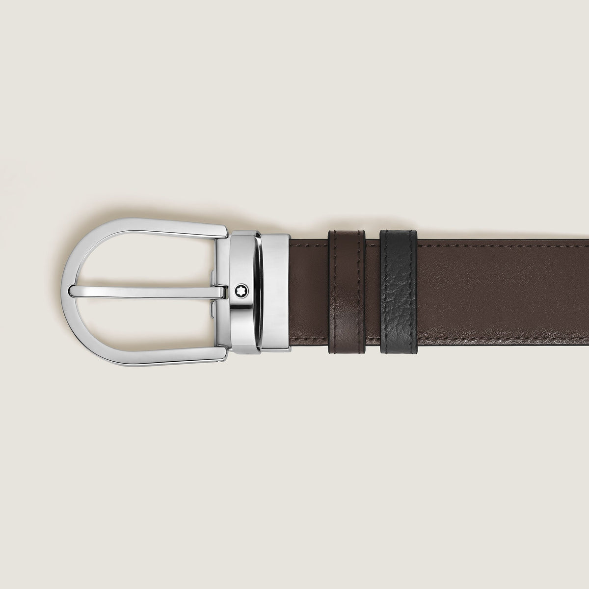 Montblanc Wendbarer Gürtel mit hufeisenförmiger Schließe 35 mm aus genarbtem Leder – Ansicht 3