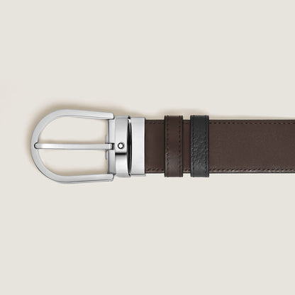 Montblanc Wendbarer Gürtel mit hufeisenförmiger Schließe 35 mm aus genarbtem Leder – Ansicht 3