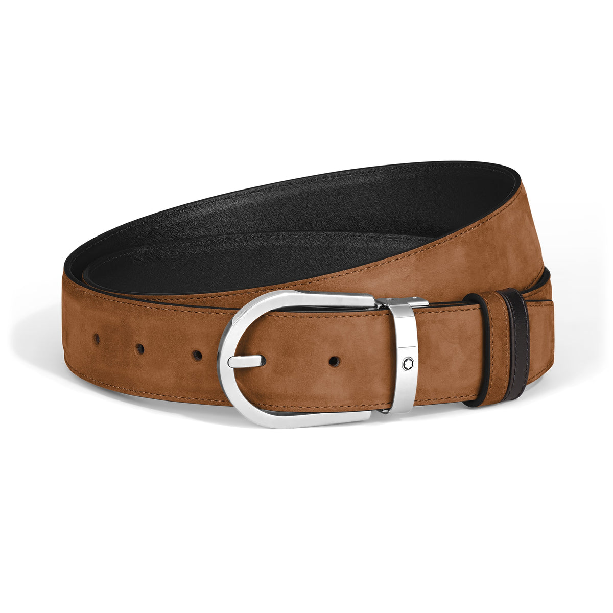 Montblanc Wendbarer Gürtel mit hufeisenförmiger Schließe 35 mm aus Wildleder (MB222171) – Ansicht 1