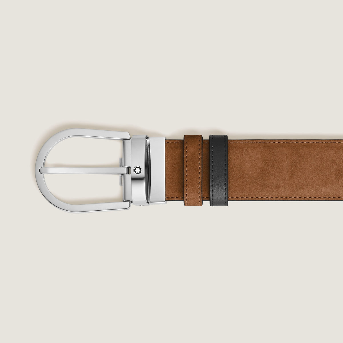 Montblanc Wendbarer Gürtel mit hufeisenförmiger Schließe 35 mm aus Wildleder (MB222171) – Ansicht 2