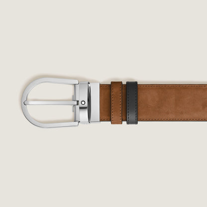 Montblanc Wendbarer Gürtel mit hufeisenförmiger Schließe 35 mm aus Wildleder (MB222171) – Ansicht 2