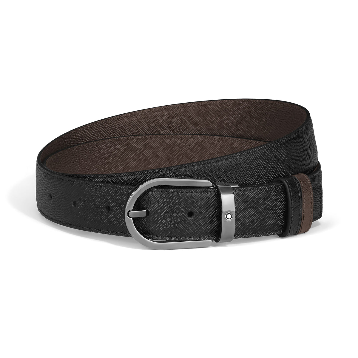 Montblanc Wendbarer Gürtel mit hufeisenförmiger Schließe 30 mm aus hochwertigem Leder (MB222355) – Ansicht 1