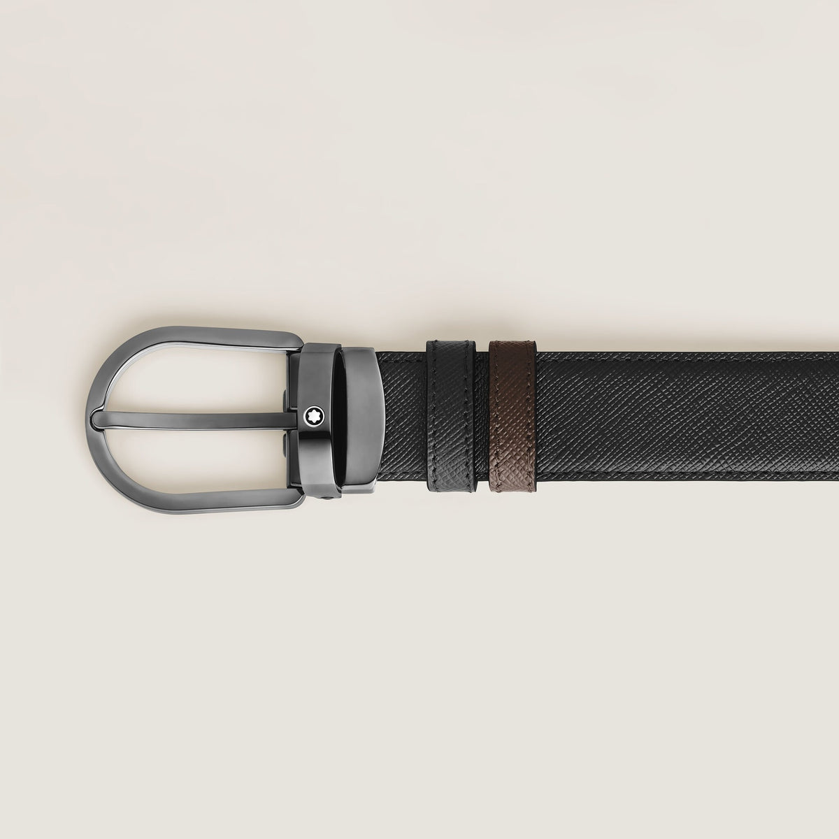 Montblanc Wendbarer Gürtel mit hufeisenförmiger Schließe 30 mm aus hochwertigem Leder (MB222355) – Ansicht 3