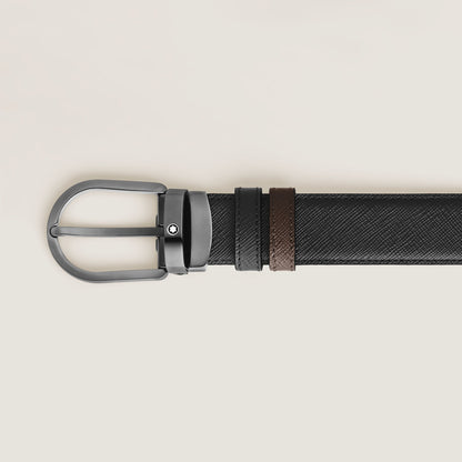 Montblanc Wendbarer Gürtel mit hufeisenförmiger Schließe 30 mm aus hochwertigem Leder (MB222355) – Ansicht 3