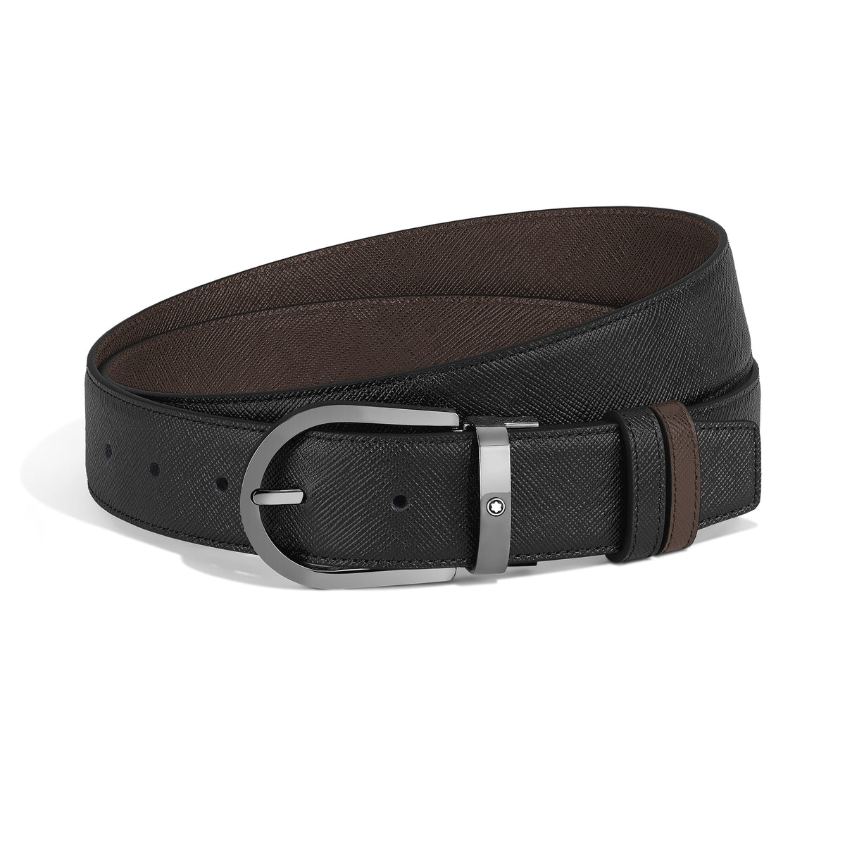 Montblanc Wendbarer Gürtel mit hufeisenförmiger Schließe 35 mm aus hochwertigem Leder (MB222357) – Ansicht 1