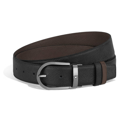 Montblanc Wendbarer Gürtel mit hufeisenförmiger Schließe 35 mm aus hochwertigem Leder (MB222357) – Ansicht 1