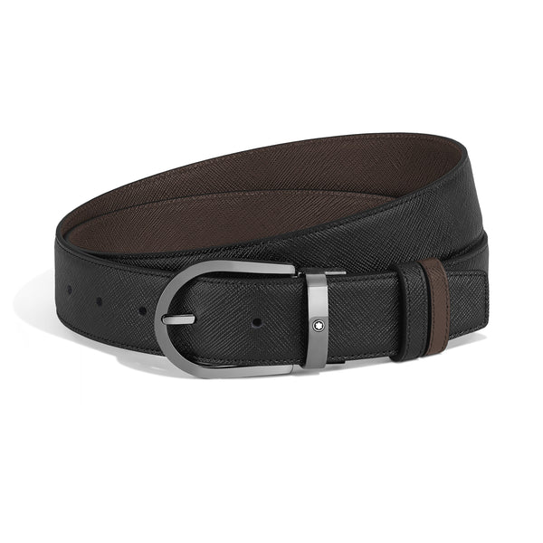 Montblanc Wendbarer Gürtel mit hufeisenförmiger Schließe 35 mm aus hochwertigem Leder (MB222357)