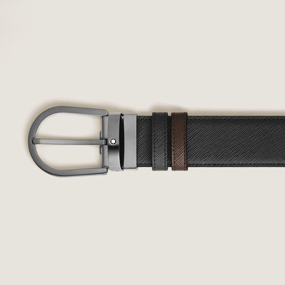 Montblanc Wendbarer Gürtel mit hufeisenförmiger Schließe 35 mm aus hochwertigem Leder (MB222357) – Ansicht 2