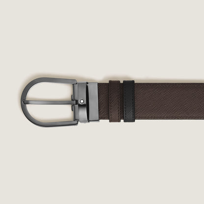 Montblanc Wendbarer Gürtel mit hufeisenförmiger Schließe 35 mm aus hochwertigem Leder (MB222357) – Ansicht 3