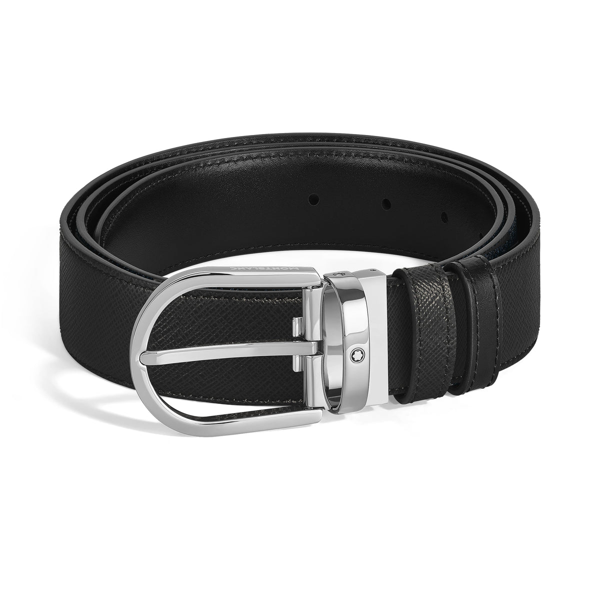 Montblanc Wendbarer Gürtel mit hufeisenförmiger Schließe 35 mm aus Sartorial Leder (MB222383) – Ansicht 1