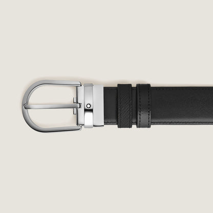 Montblanc Wendbarer Gürtel mit hufeisenförmiger Schließe 35 mm aus Sartorial Leder (MB222383) – Ansicht 3