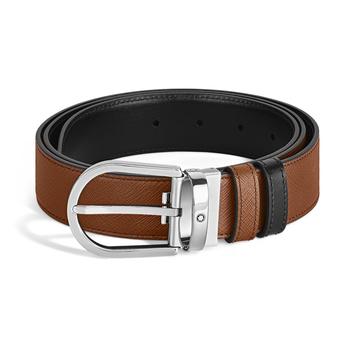 Montblanc Wendbarer Gürtel mit hufeisenförmiger Schließe 35 mm aus Sartorial Leder (MB222385) – Ansicht 1