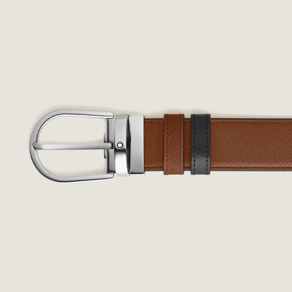 Montblanc Wendbarer Gürtel mit hufeisenförmiger Schließe 35 mm aus Sartorial Leder (MB222385) – Ansicht 2