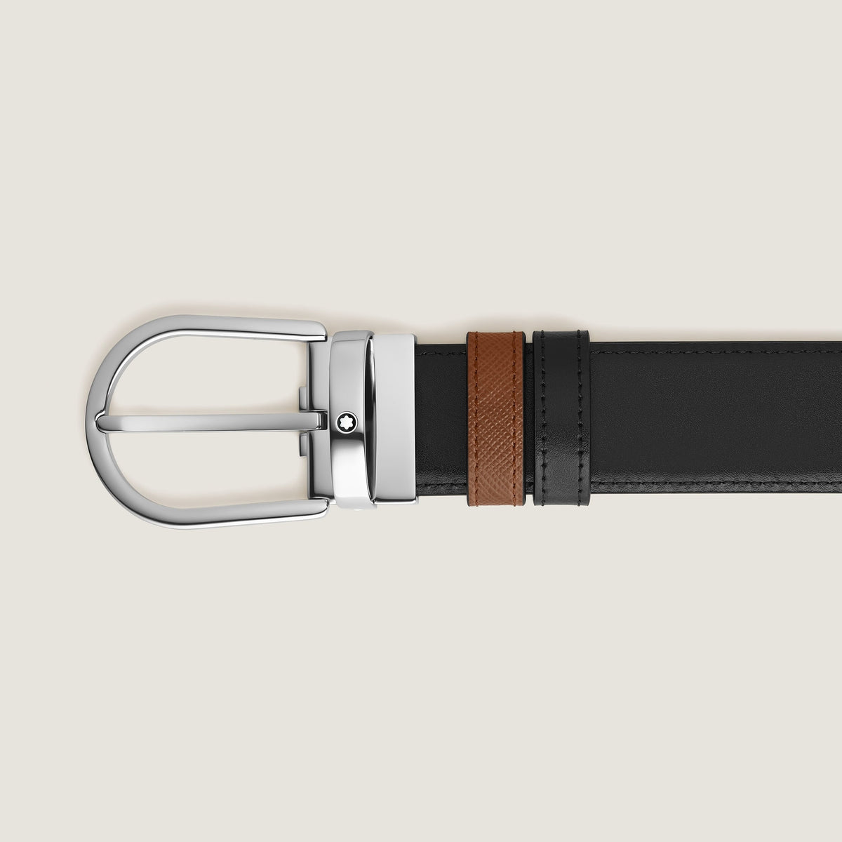 Montblanc Wendbarer Gürtel mit hufeisenförmiger Schließe 35 mm aus Sartorial Leder (MB222385) – Ansicht 3