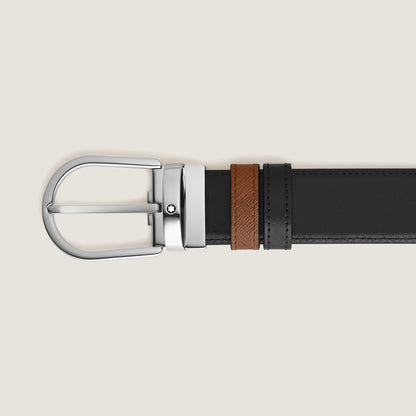 Montblanc Wendbarer Gürtel mit hufeisenförmiger Schließe 35 mm aus Sartorial Leder (MB222385) – Ansicht 3