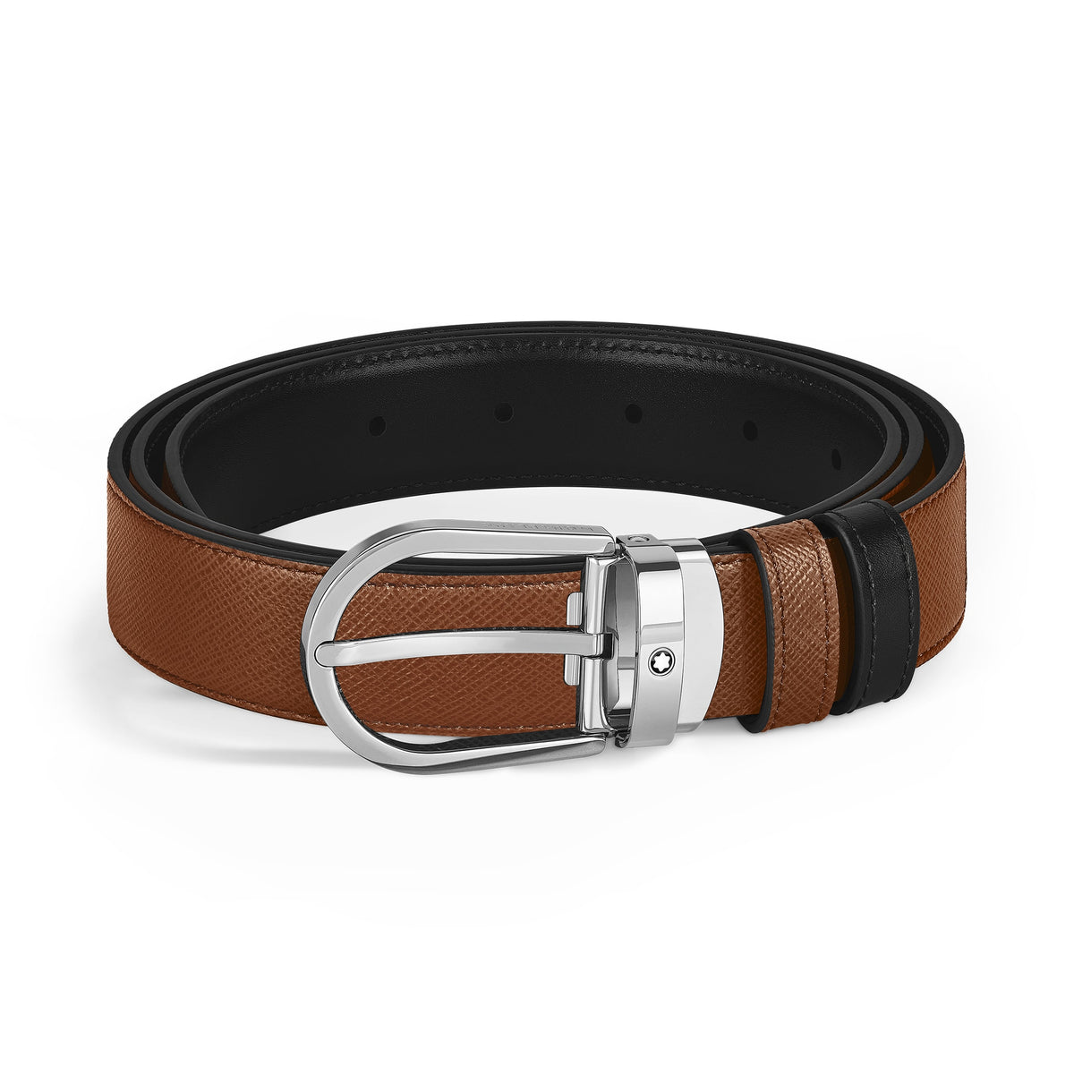 Montblanc Wendbarer Gürtel mit hufeisenförmiger Schließe 30 mm aus Sartorial Leder (MB222393) – Ansicht 1