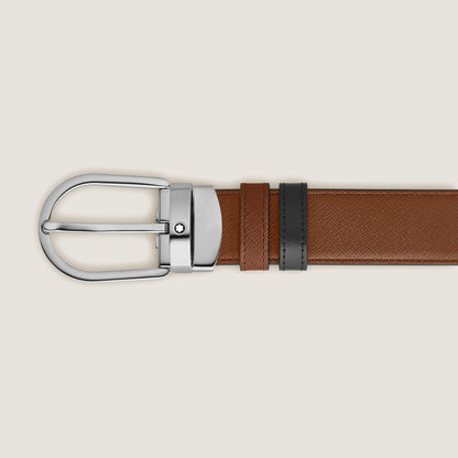 Montblanc Wendbarer Gürtel mit hufeisenförmiger Schließe 30 mm aus Sartorial Leder (MB222393) – Ansicht 2